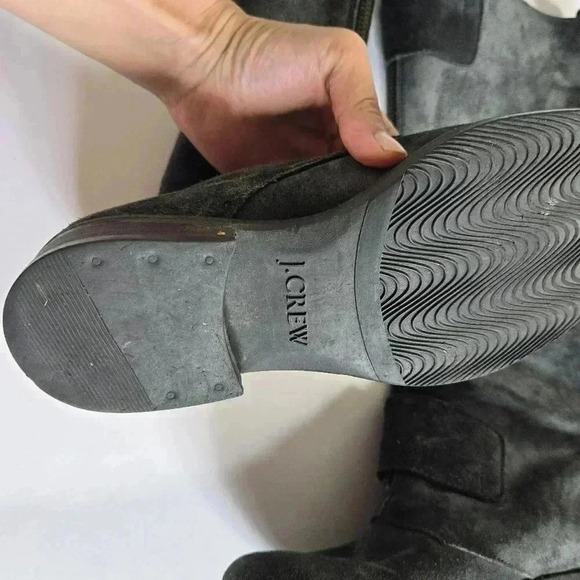 J.Crew Moto Biker Buckle Motorcycle Black Suede Leather Boots size 6 - Picture 3 of 15